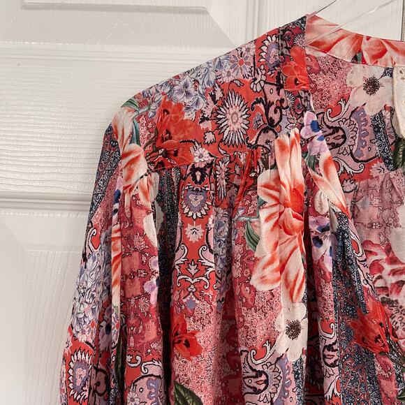 Johnny Was Ingrid Floral Button Down Shirt - Picture 4 of 8